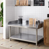 Stainless Steel Food Prep Table Commercial Kitchen Storage Work Top Edges Shelf