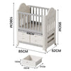 Large Baby Toddler Cot Bed On Wheels & 4 Storage Drawer Raised Fence 85x62x108cm