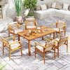 Outdoor Solid Wood Dining Table Patio Dining Table for 6-Natural