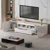 2M TV Unit Stand Cabinet w/LED Lights High Gloss Doors Entertainment Storage