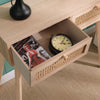 Rattan 2 Drawer Console Table Living Room Hallway Furniture Natural Colour