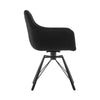 2x Black 360° Swivel Dining Chairs Velvet Padded Seat Dining Room Chair Modern