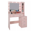 2 in1 Dressing Table with LED Lights Mirror 5 Drawers Socket Vanity Make up Desk