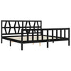 Bed Frame with Headboard Black 200x200 Solid Wood V5N9