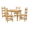 Corona 4 Seater Dining Set 4 Chairs & Table Solid Waxed Pine Kitchen Furniture