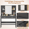 LED Dressing Table with 2 Drawers and 4 Open Shelves Vanity Table Black