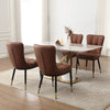 2x Luxury Faux Leather Kitchen Dining Chairs Accent Chairs with Metal Legs Black