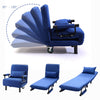 Dark Blue Folding Single Sofa Bed Chair Fabric Recliner Lounge Sleeper Sofabed