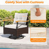 3 PCS Outdoor Swivel Chair Set Patio Garden Wicker Bistro Furniture Set