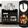 Kitchen Storage Cabinet Wooden Buffet Sideboard Cupboard 2 Sliding Glass Doors