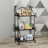3/5 Tier Metal Storage Shelf Mesh Shelving Foldable Kitchen Bathroom Organiser