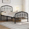 Metal Bed Frame with Arched Headboard and Footboard/Heavy Duty Slat Support