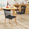 Chic Set of 4 Windsor Dining Chairs Kitchen Armless Side Chairs Black