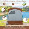 COSTWAY 2 Rooms Shower Tent Oversize Privacy Shelter Tent-Coffee
