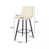 Set of 2 Velvet Chairs High Back Bar Stools Footrest Backrest Metal Legs Pub