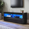 High Gloss Black TV Stand Cabinet Unit 2 Door Sideboard with LED Lights 120cm