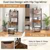 Vanity Table Set Wooden Makeup Dressing Desk And Stool w/Flip Top Mirror Black
