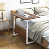 60cm Mobile Table Adjustable TV Side Coffee Tea Picnic Snack Desk Computer Table