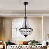 Crystal Chandelier Ceiling Light Pendant Light Black Lamp Height Adjustable E27
