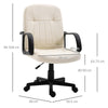 HOMCOM PU Leather Office Chair Swivel Mid-Back Computer Desk Chair, Cream