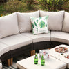 7 Piece Outdoor Rattan Sectional Sofa Set with Cushion Patio Furniture Set Beige