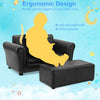Kids Sofa Set 2-Seat Children Couch PVC Leather Upholstered Armchair Lounge Dark