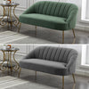 Velvet Upholstered Oyster Armchair Tub Chair Scallop Back 2 Seater Loveseat Sofa