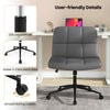 Armless Swivel Task Chair Vanity Chair Cross Legged Office Chair-Grey