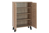 Modern Shoe Storage Cabinet 2 Doors Footwear Stand Rack Unit Cupboard Sonoma Oak