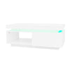 LED Coffee Table White High Gloss Wooden Living Room Furniture with 1 Drawer