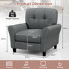 Tufted Upholstered Living Room Chair Reading Armchair w/ Removable Back Cushion