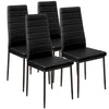 4x Modern Dining Room Faux Leather Chair Black Padded Seat Kitchen Set High Back