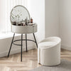 Teddy Fleece Vanity Stool Round Seat Low Back Makeup Chair Bedroom Dressing Room