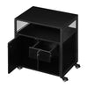 Black Office Filing Cabinet Mobile Printer Stand File Storage Drawer Wheels