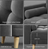 Convertible Velvet Sofa Bed – 3 Seater Futon with Adjustable Back & Pillows