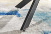 100cm Round Black & Clear Tempered Glass Industrial 4 Seater Dining Table