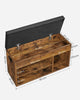 Shoe Bench with Cushion Storage Bench with Padded Seat Rustic Brown