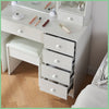Vanity Dressing Table Makeup Desk with 6 Drawers And Dimmable LED Lighted Mirror