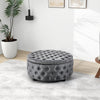 Chesterfield Linen Footstool Bench Coffee Table Pouffe Storage Ottoman Pouffe