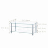 3 Tiers Clear Tempered Glass Coffee Table with Storage Shelves Stainless Steel