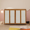 Large Free Stand 4 Door Shoe Cabinet Storage Cupboard Footwear Stand Rack Rattan