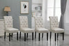 1/2/4/6 Dining Chairs Armchair High Back Linen/Velvet Upholstered Wood Legs Home