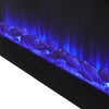 Inset LED Electric Fireplace Wall Mounted Heating Recessed Fire 50 in Heater