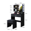 Dressing Table with LED Lights Mirror Vanity Set Makeup Storage Drawer Desk BK