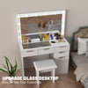 Dressing Table With LED Lights Dimmable Mirror Vanity Makeup Table 4 Drawers UK