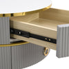 2Pcs Round Nesting Coffee Table Set Stacking Side Tables w/ Drawers Space-saving