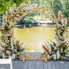 Dual-Hexagon Wooden Wedding Arch Backdrop Stand Archway Boho Party Arbor