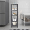 5 tiers Rectangle Standing Shelf Kitchen Shelf Storage Rack with 4 Wheels UK