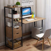 Computer Desk Home Office Corner Desk Storage Shelf W/ Bookshelf & Drawer UK