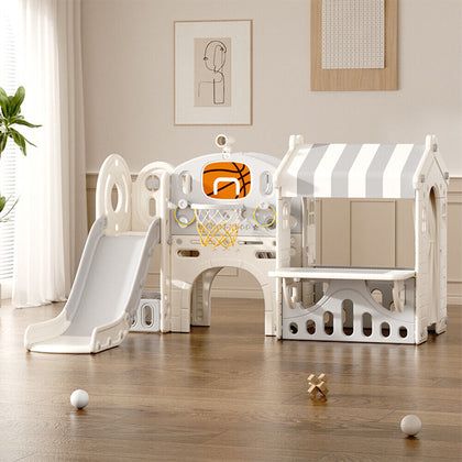 9 In 1 Toddler Slide, Kids Slide with Climber Playset, Indoor Outdoor Playground